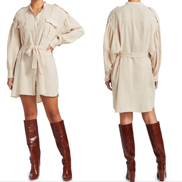 NWT MUNTHE Split Tie-Waist Shirtdress in Kit - Picture 2 of 8
